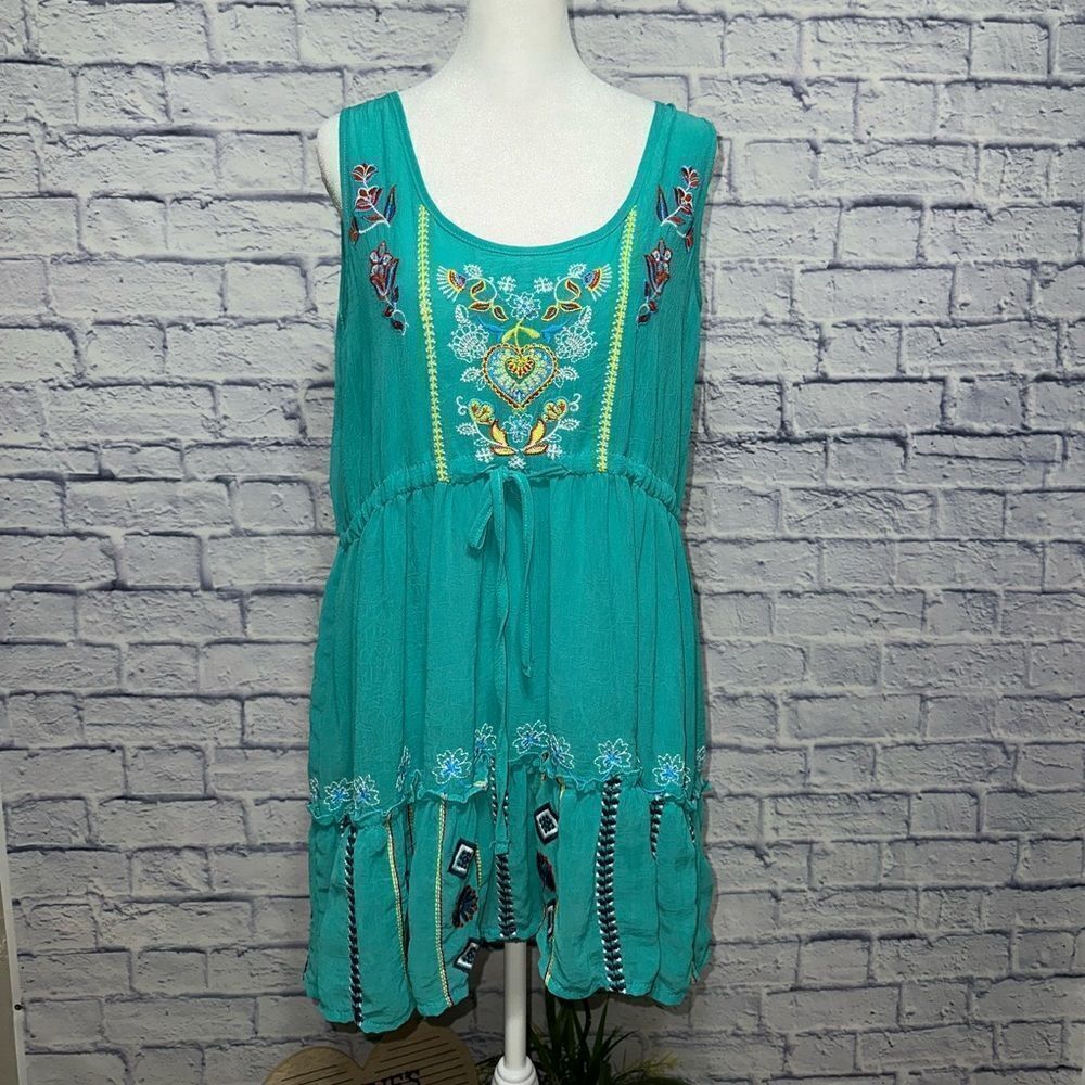Urban mangoz embroidered boho tunic top / mini dress